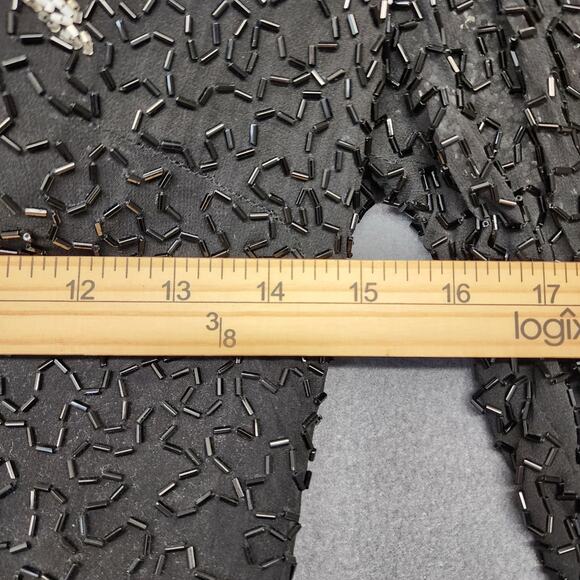 Vintage Womens Dress 4 Silk Beaded Sequin Black Stretch Evening Party Cocktail - Picture 7 of 16